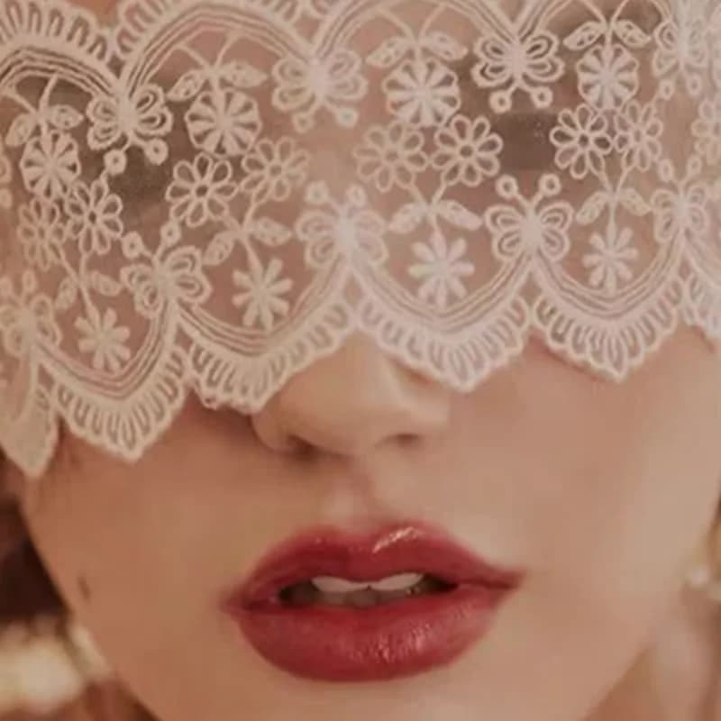 Erotic accessories for black white cosplay costumes with transparent mask in sexy lace for women
