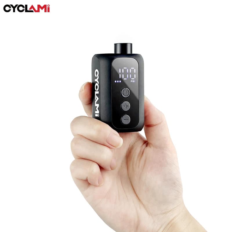 Pompa Elettrica Portatile CYCLAMI 100 PSI ad Alta Pressione con Filtro, Mini Compressore Tascabile per Biciclette, Gonfiatore Rapido per Pneumatici