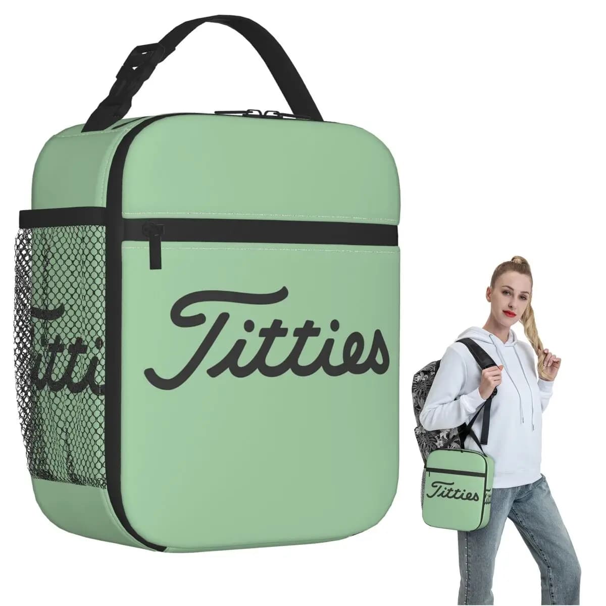 Borsa termica per il pranzo Titties Golf Ball per donne e bambini, scatole portatili per alimenti, borsa termica per il pranzo
