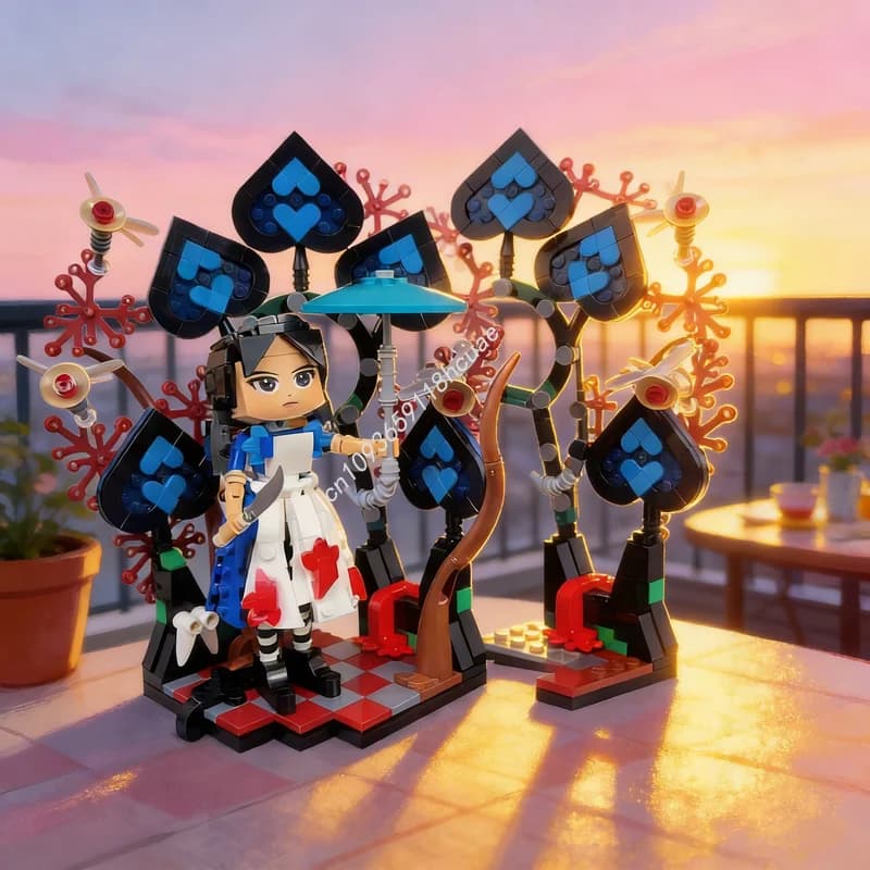 541 Pezzi MOC Alice Madness Returns, Modellini Iconici, Blocchi da Costruzione, Giocattoli Architettonici da Assemblare, Idea Regalo Creativa per Natale