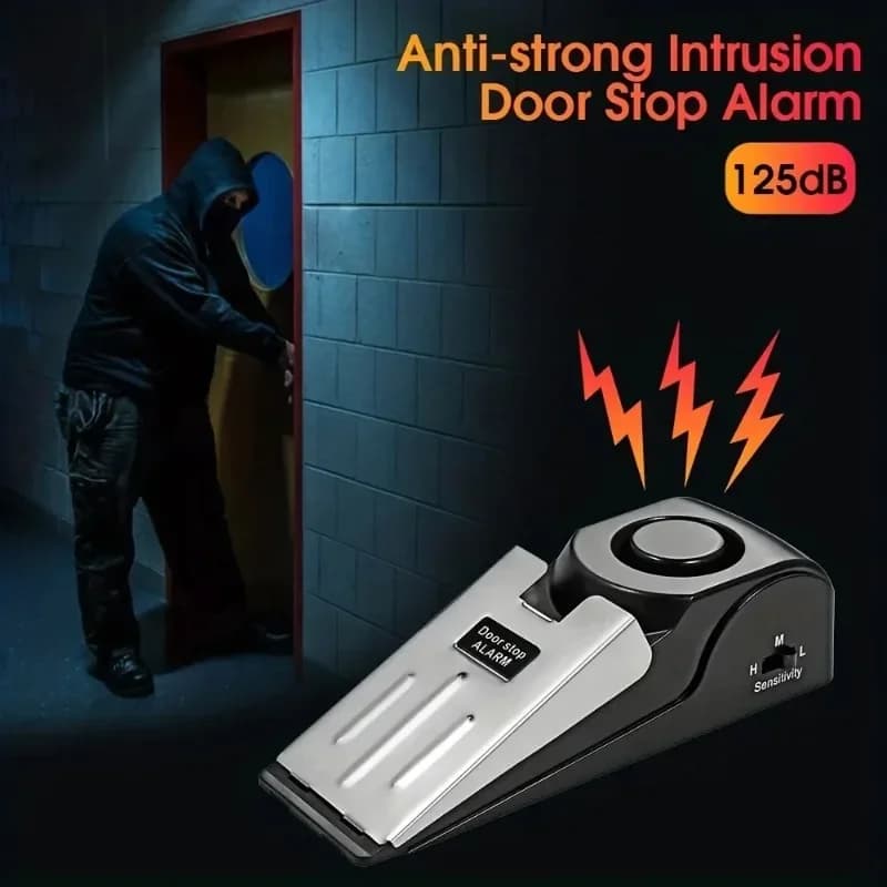Mini adesivo Allarme porta 125DB Sicurezza Sistema antifurto domestico Spina a cuneo per uso domestico Attrezzatura per arresto di emergenza Budino Animali