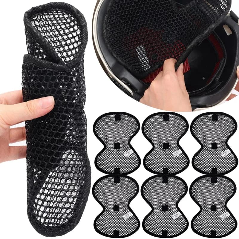 1-4PCS Motorcycle Helmet Insert Liner Cap Cushion 3D Mesh Pad Breathable Quick-drying Sweat Wicking Helmet Insulation Lining Pad