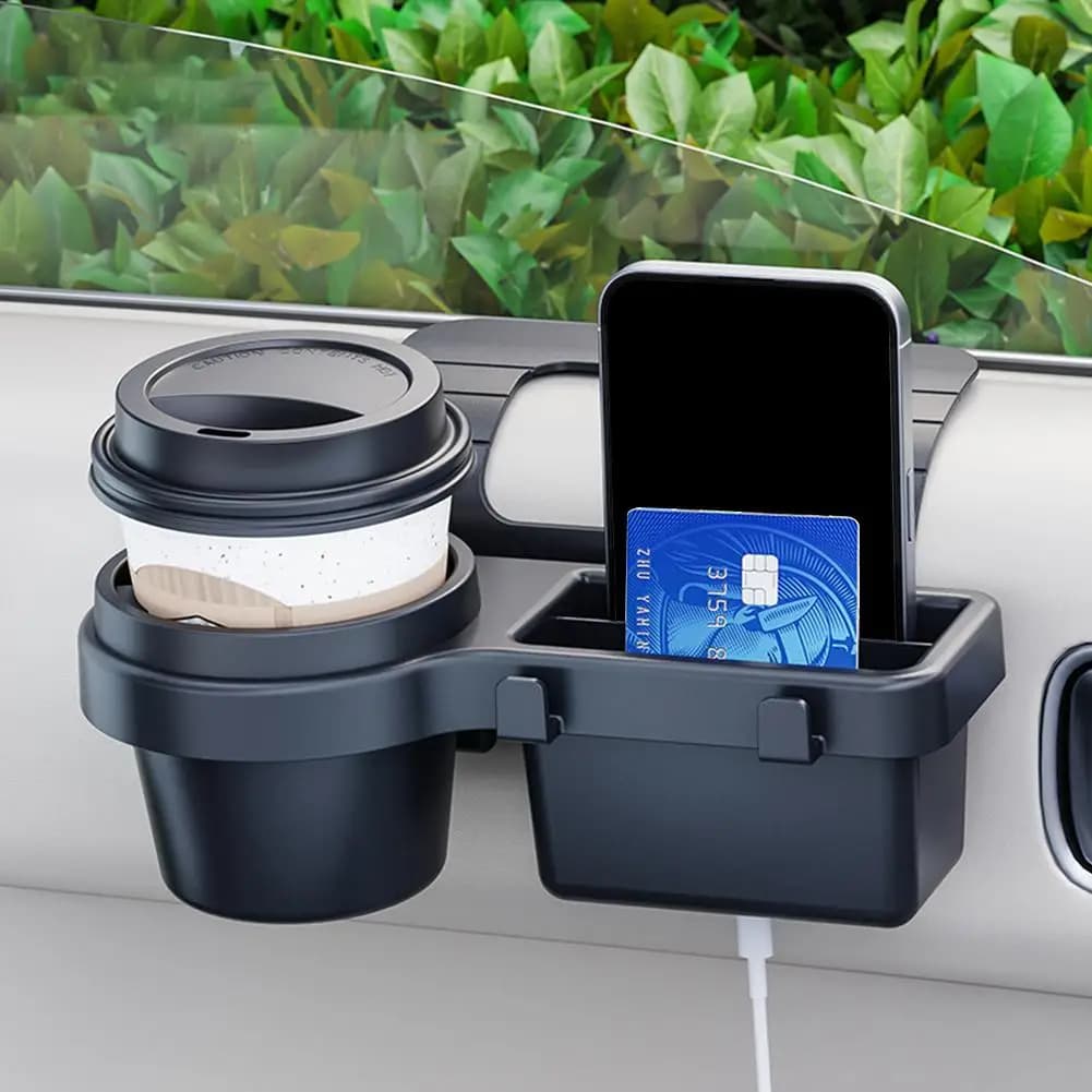 Multifunctional Car Organizer Box Mount Tray With Cup Drink Holder Hanging Storage Rack Side Door Window Storage Accessories