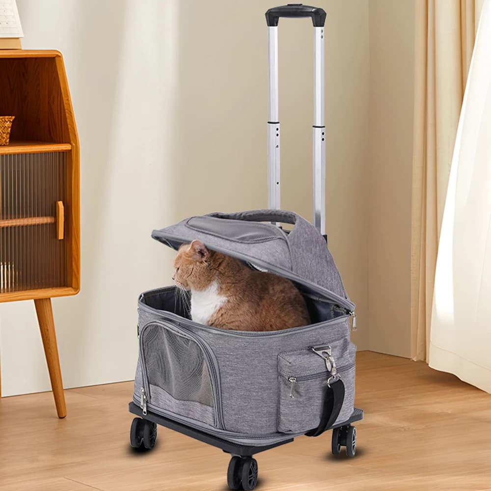 Passeggino per animali domestici per cani portatile da viaggio traspirante pieghevole staccabile all'ingrosso