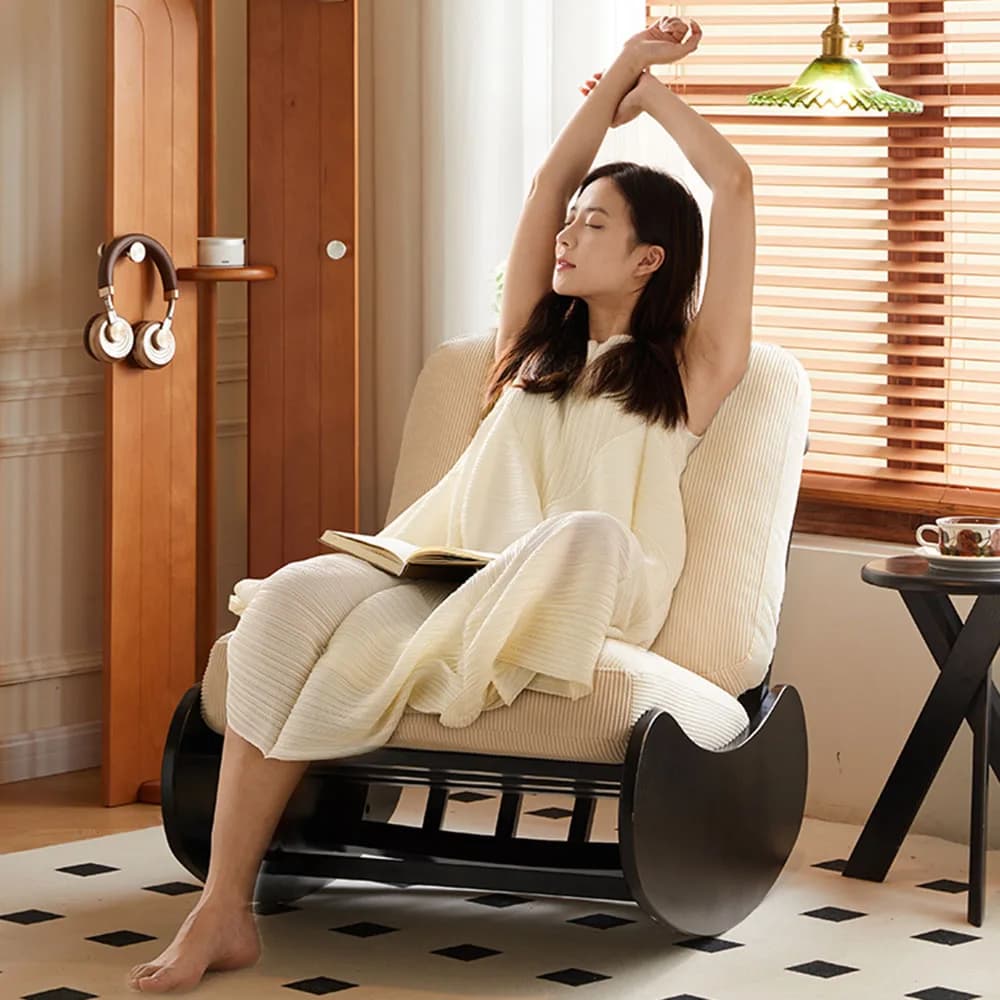 Kawaii Nordic Rocking Chair Balcony Cushion Meditation Relax Chair Living Room Bedroom Sofa Furniture Comfy Home Decor Sillones