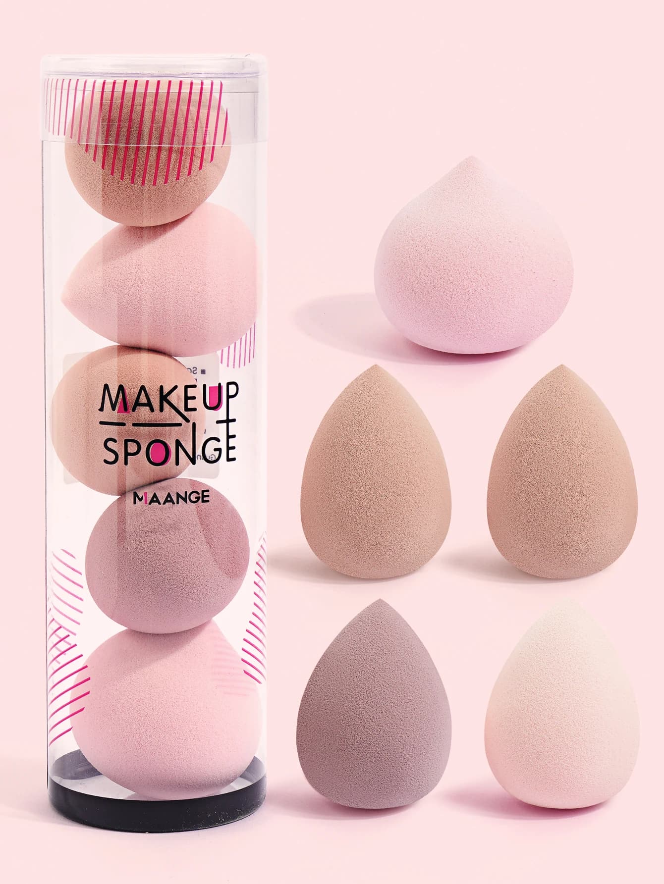 MAANGE 5 pieces makeup sponge blender Set foundation concealer powder cream soffe dry and wet cosmetic soft multicolor beauty sponges