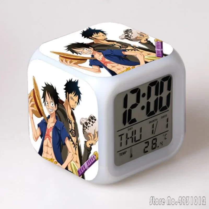 Sveglia periferica anime in un unico pezzo Studente creativo 8x8x8 cm Cubo LED con display a luce colorata Ora Settimana Mese