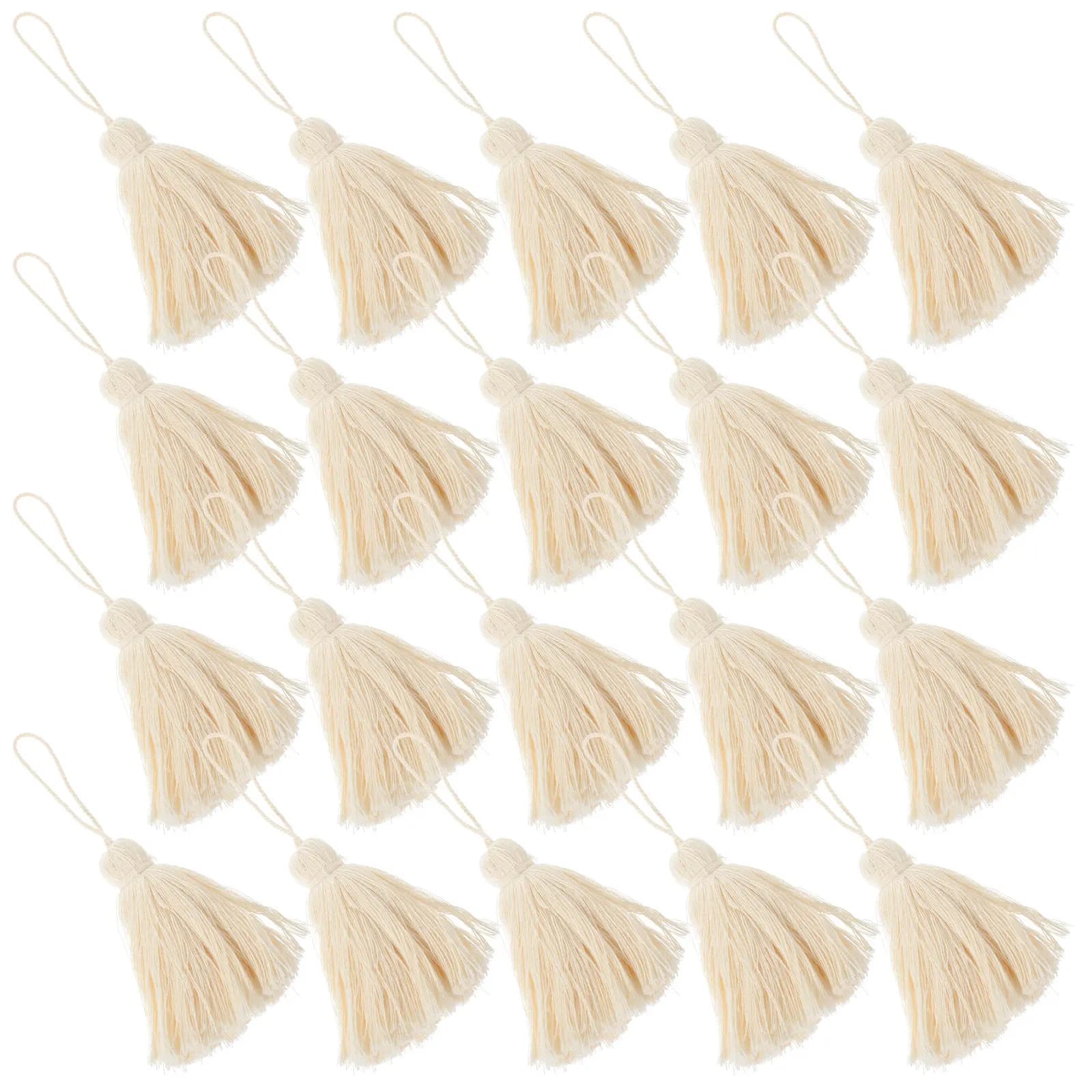 20Pcs Elegant Handwoven Cotton Tassels Multifunctional Tassel DIY Accessories for Curtain Pillow Blanket Tablecloth Clothing