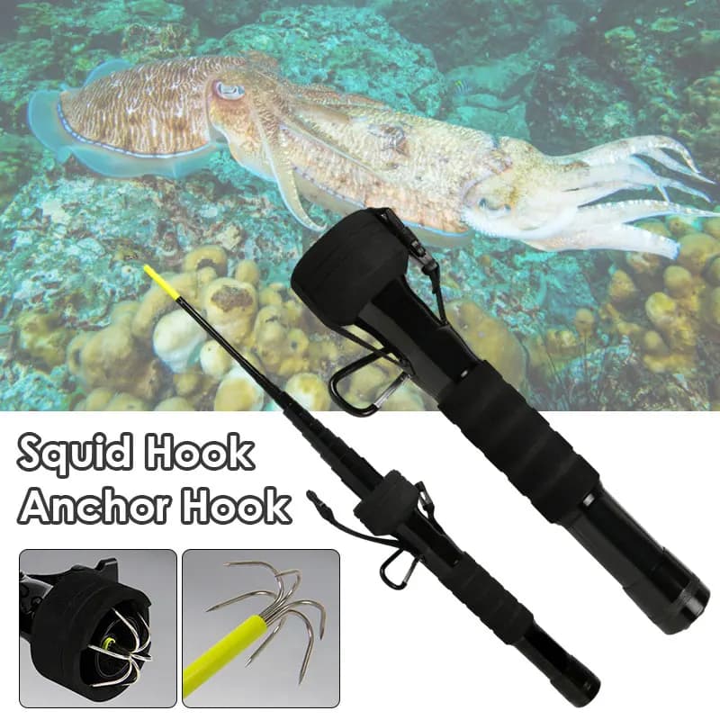 4/3M telescopic squid Gaff anchor hook fishing hook squid cuff 6 claws hook easy to catch fishing gear supplies
