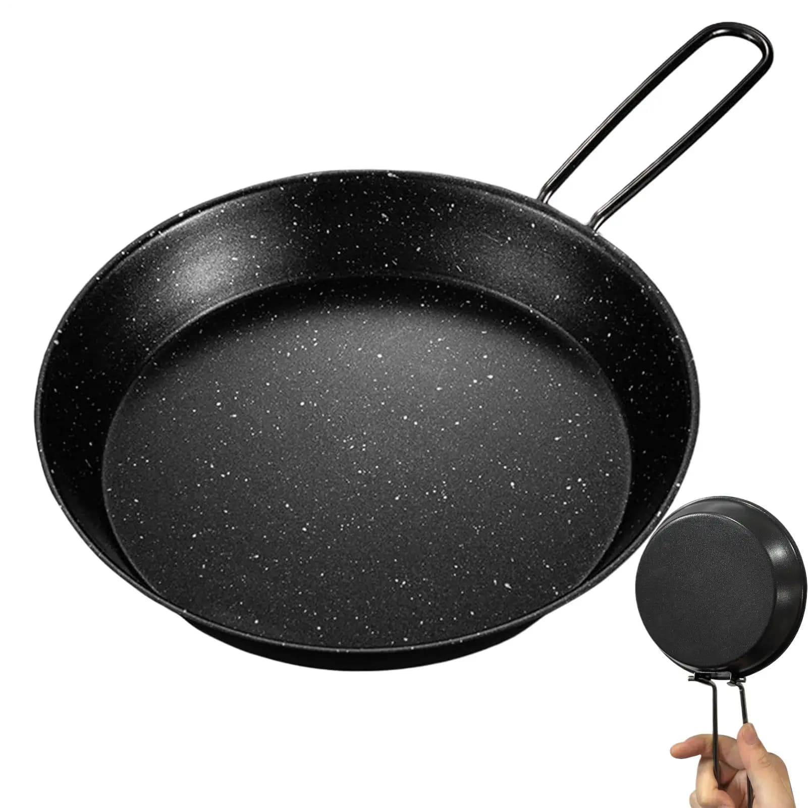 Camping pan Portable 7.87 inch non-stick pan with folding handle Camping pots for outdoor excursions