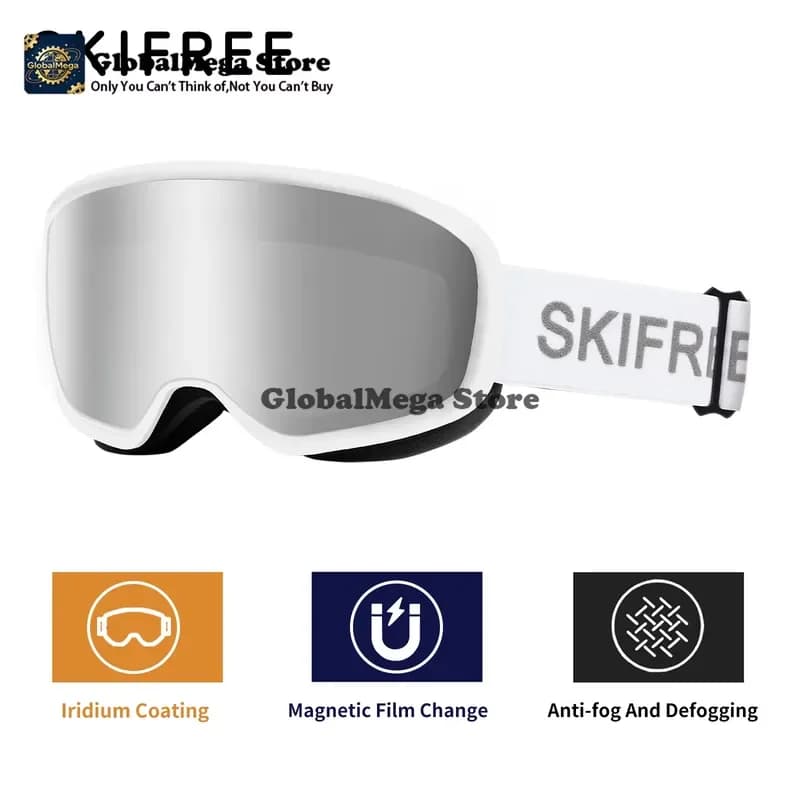 2026 Latest Ski Goggles Asian Fit Anti-Fog HD Magnetic Lens OTG Compatible Snowboard Goggles for Men Women Winter Sports