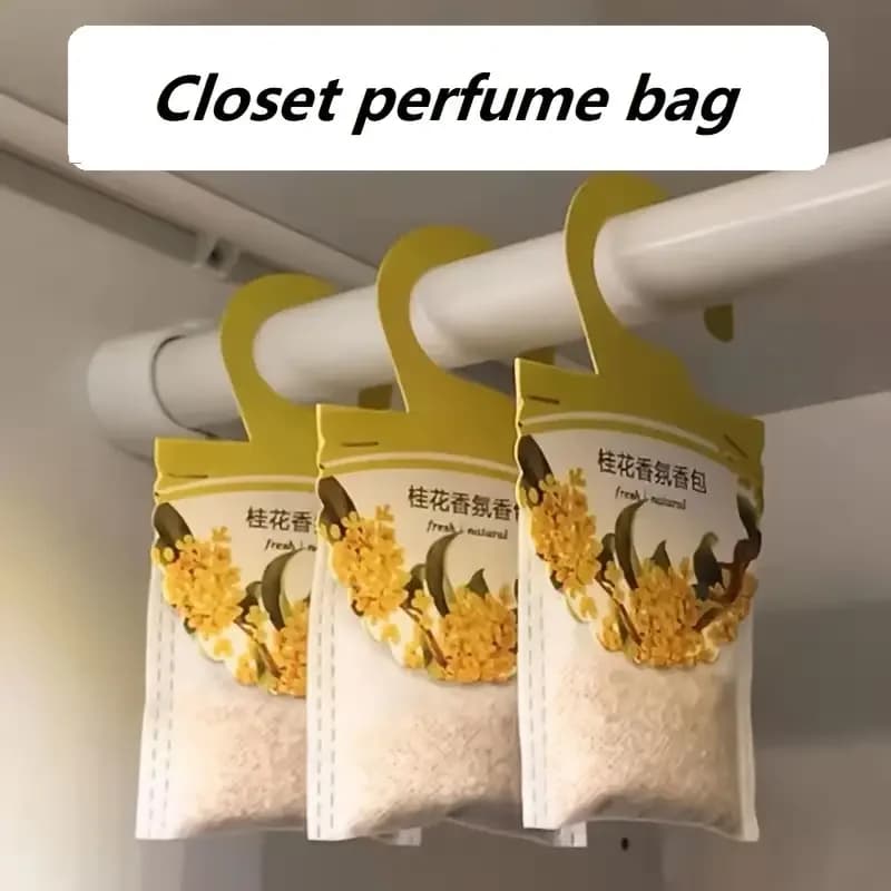 1pc-elimina perfume dressing bag, mold, repellent and deodorant for long-lasting fresh car, delicate floral, refreshing scent, perfect for wardrobe and bedroom closet