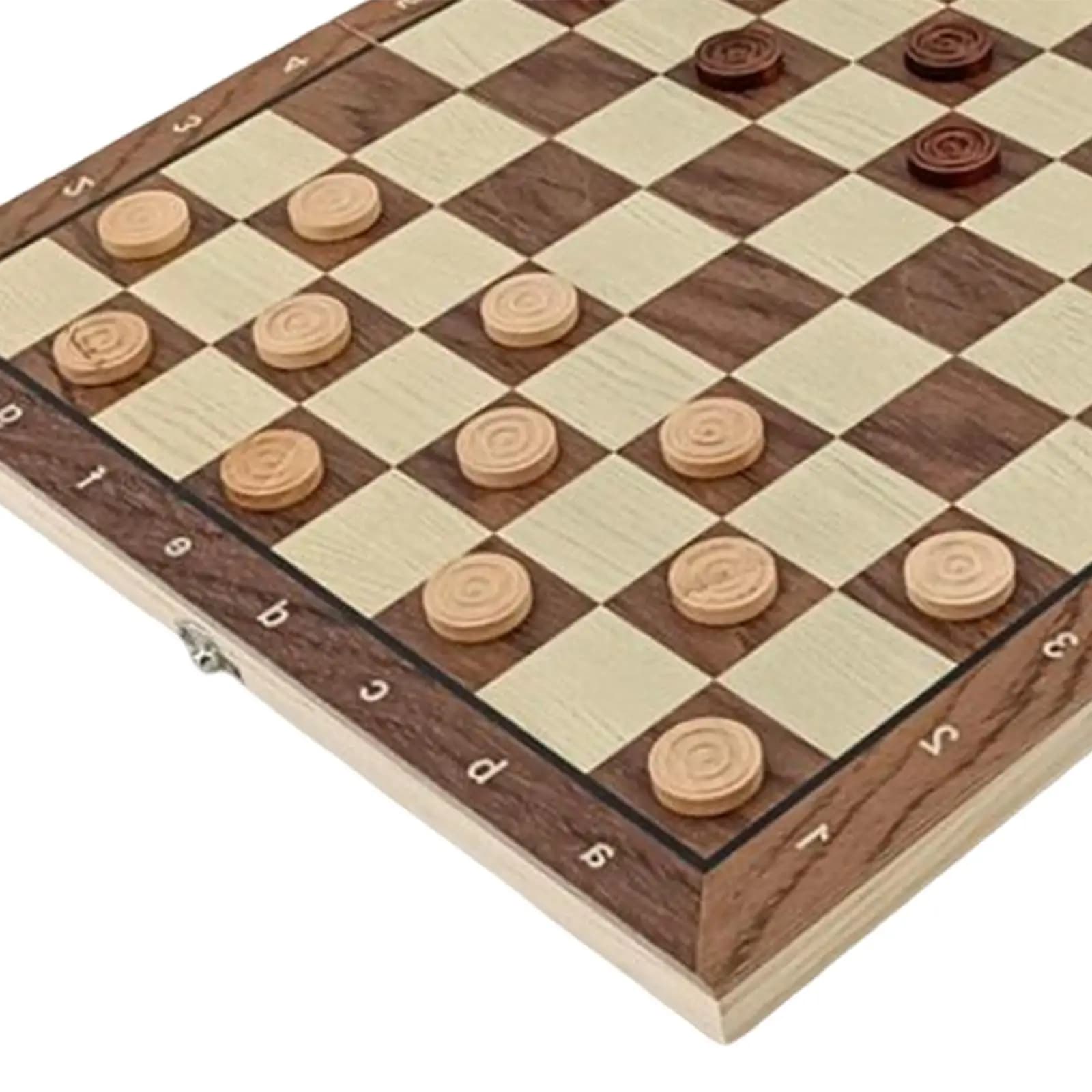 Checkers Backgammon Game Entertainment Toy Foldable Storage Wooden Draft Kid's