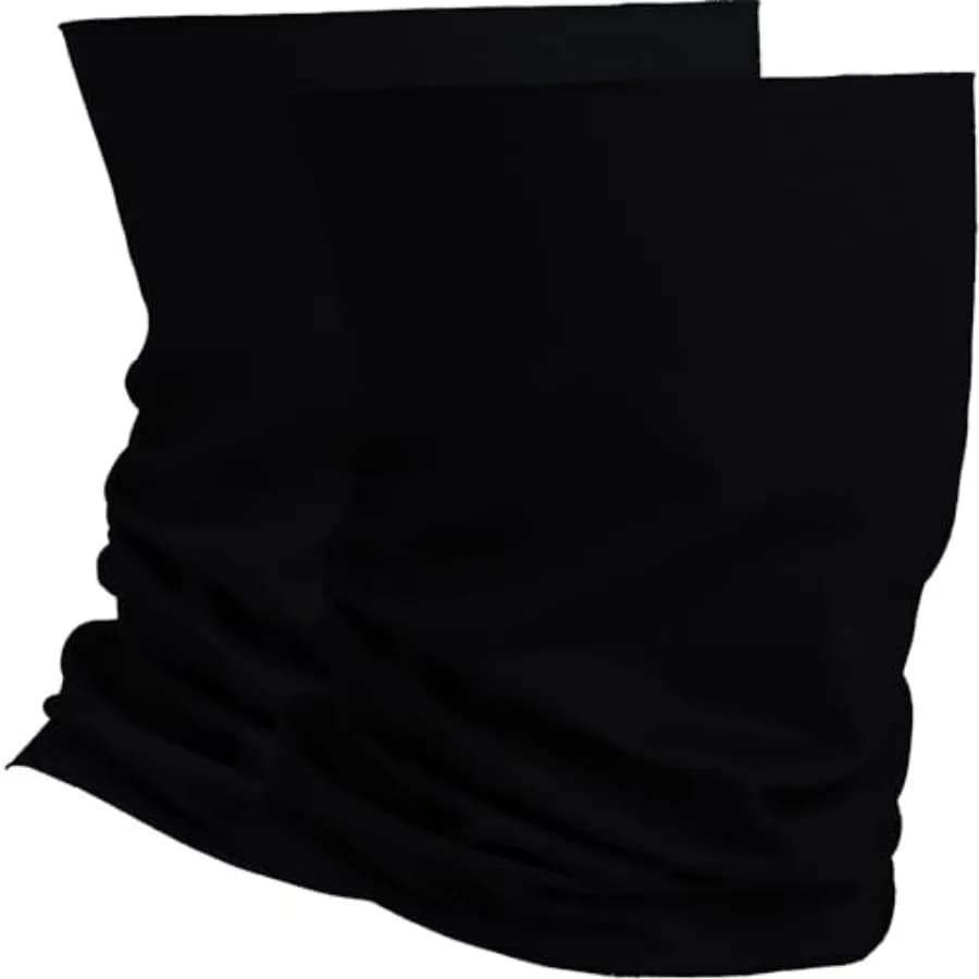 Organic Cotton Breathable Summer Neck Gaiter for Men and Women - Face Scarf for Outdoor Activities Black, Pack of 2
