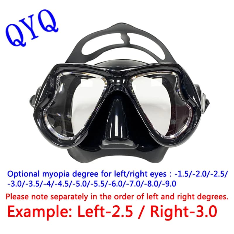 Diving masks for myopia Snorkeling set Myopic swimming hoops -1.5 to -9,0