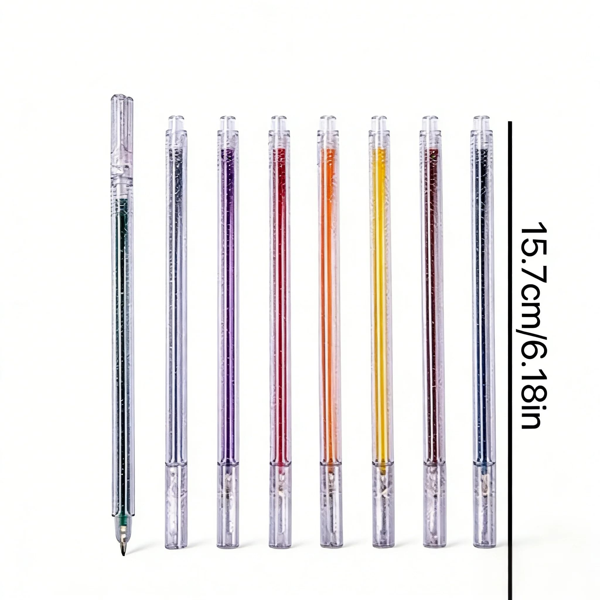 Set di 8/12/24/36 Penne Gel Glitterate, Evidenziatori Essenziali per Disegno, Marcatura e Scrittura di Diari.