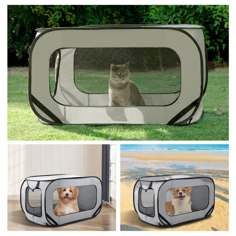 Nuovo portatile pieghevole gabbia per cani traspirante pet bagagliaio per auto tenda da campeggio esterna tenda da viaggio portante per gatti cucciolo letto casa