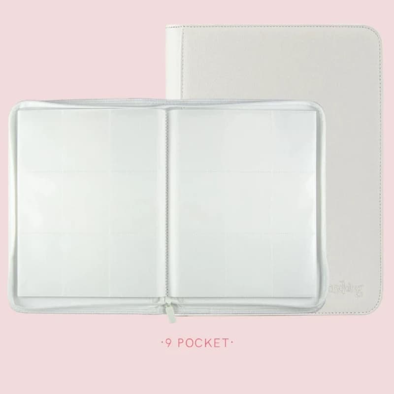 For Pokemon Premium Zipper 4/9/12 Pocket PU Card Binder Aesthetic Pink White Album for Pokemon Cards Game Collection Fan Photos