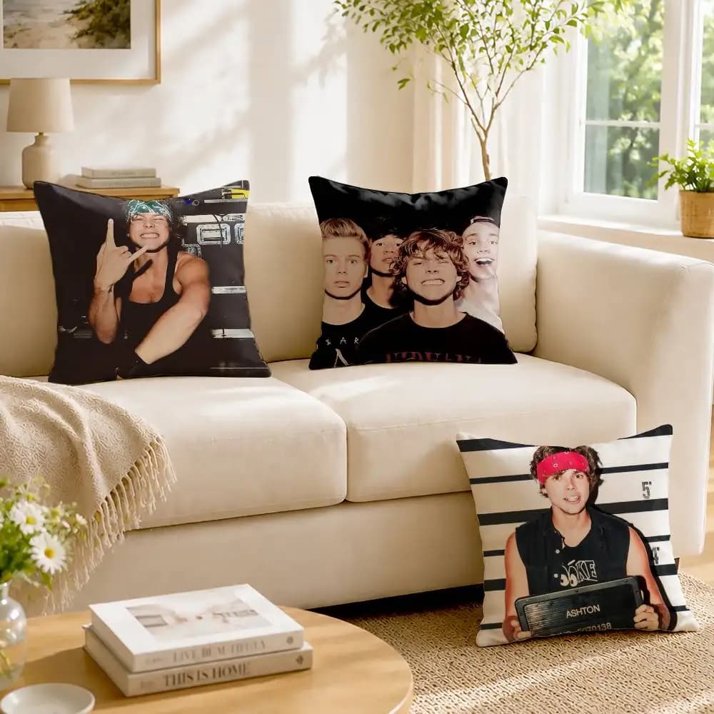 5SOS A-Ashton Irwin Customizable Square Pillow case Double Sided Print Sofa Bedroom Decor Cushion Cover