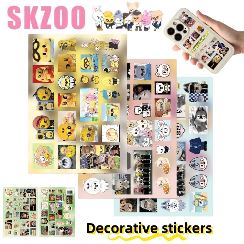 Adesivi creativi in pellicola con personaggi SKZOO Stray Kids Wolf-chan, Foxi.ny, Jiniret, adesivi per quaderni a tema cartoni animati, adesivi di alta qualità.