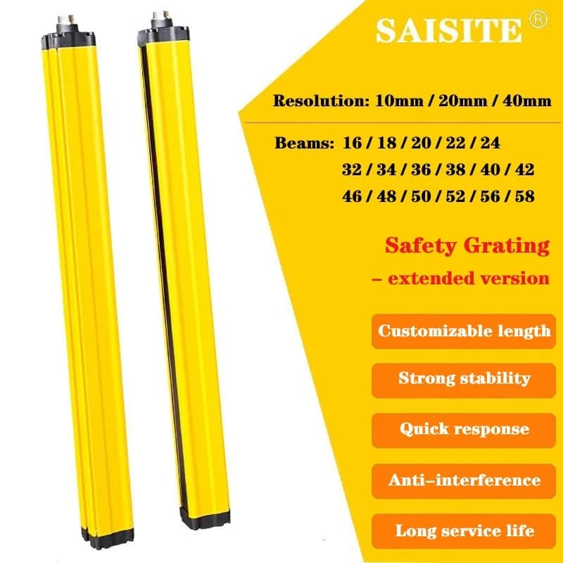 Safety light curtain 16/18/20/22/24/26..58 rays-10mm/20mm/40mm SAISITE resolution Extended version Safety grid Customizable