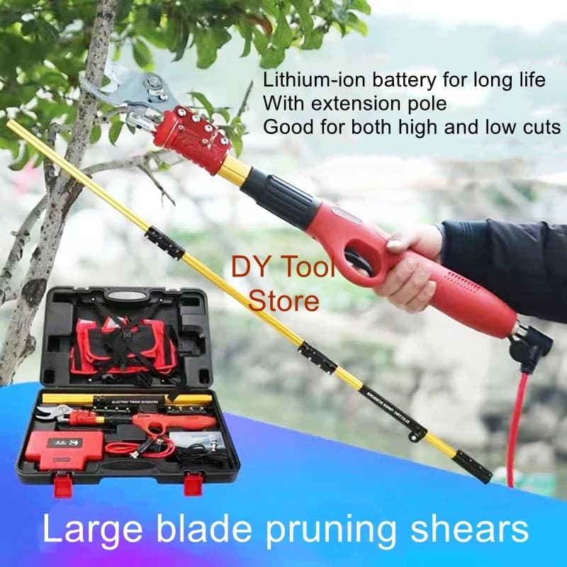 Three meters adjustable electric shears, high shears with lithium battery, garden shears for orchard pruning