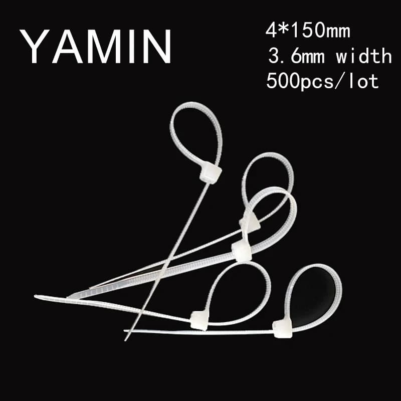 500 pz/lotto 4*150mm Nazionale di Plastica A Scatto Tipo di Blocco Nylon Fascetta Fibbia Nero/Bianco 3.6mm di Larghezza 150mm di Lunghezza