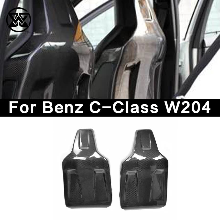 Per Mercedes Benz Classe C W204 C63 AMG 2008-2012 Sedile Posteriore In Fibra di Carbonio Auto Sedile Interno Posteriore Coperture Trim Accessori Body Kit
