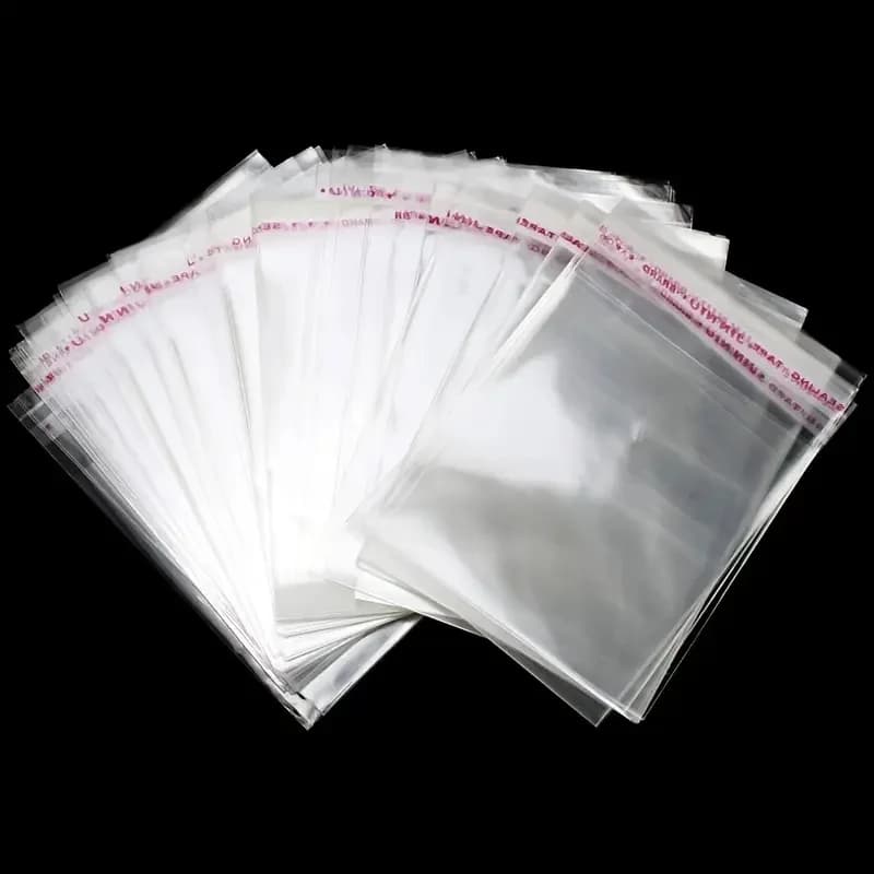 100 Transparent OPP Bags Self-adhesive Plastic Bags Transparent for Candy Jewelry Gifts Self-sealing Packs