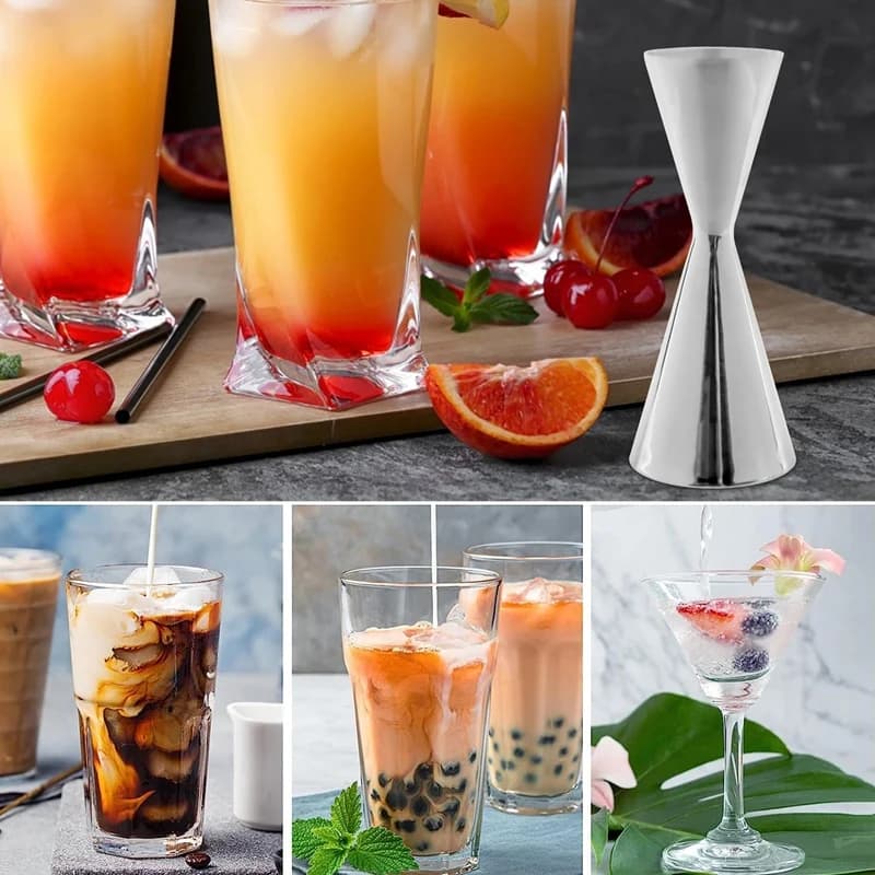 Misurino in acciaio inossidabile Misurino a doppia testa Bar Vino Cocktail Shaker Jigger 60 ml
