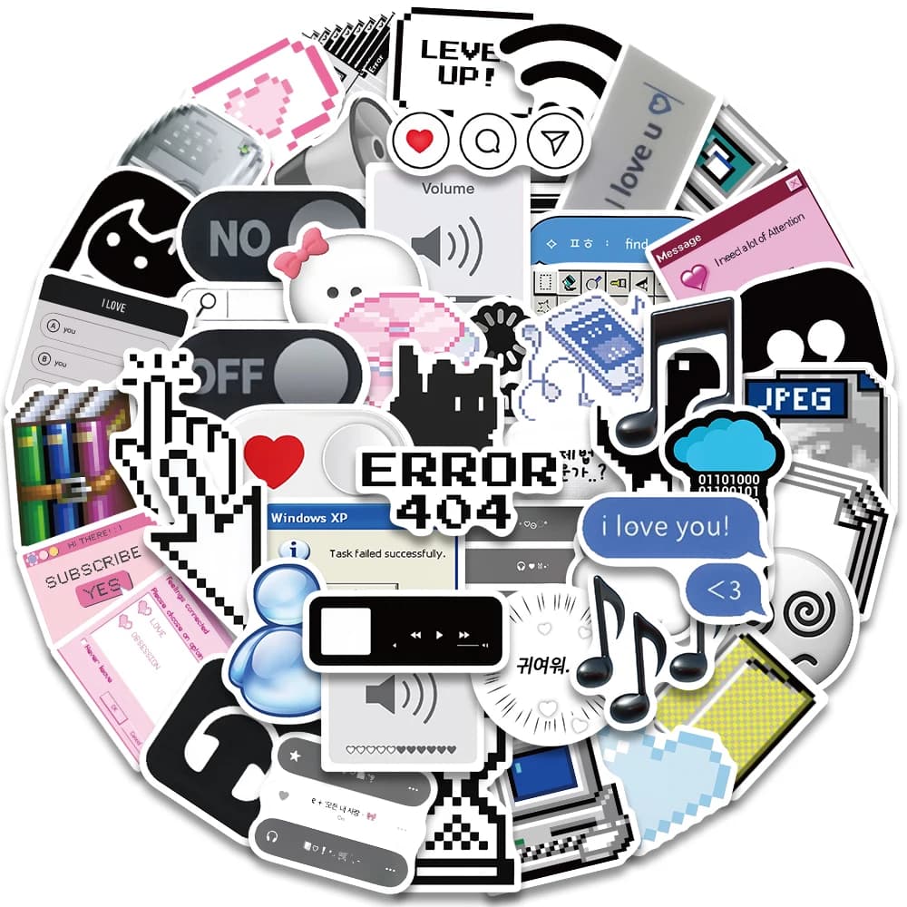 55PCS Network Meme Art Stickers Set Fun Pop-Up Notes for Phone Case Water Cup Laptop Scrapbook Creative Festival Gift Decoration