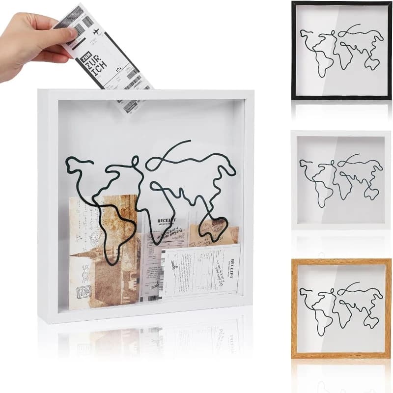 Cornice Porta Biglietti per Viaggi, Film e Concerti, Organizzatore Fai-da-Te da Appendere a Parete, Cornice Espositiva per Ricordi Domestici
