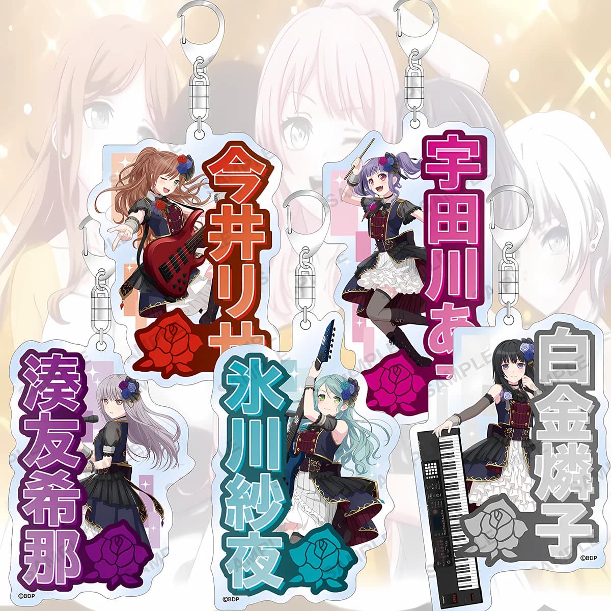 Anime BanG Dream! 6cm Acrylic Keychain, Unique Creative Design, Mother's Day Decor for Backpack Car Key Pendant
