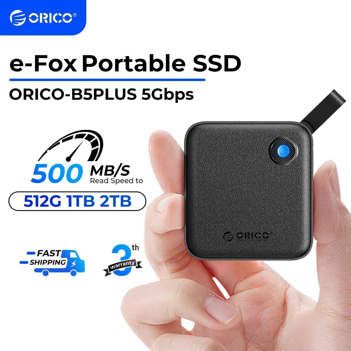 ORICO Disco rigido esterno portatile a stato solido Disco rigido esterno USB 3.2 Gen2 SSD per iPhone 15/Pro Windows Mac leggero