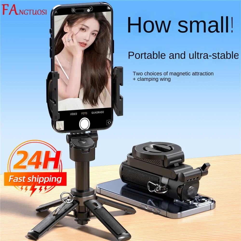 FANGTUOSI Mini bastone magnetico multifunzionale per selfie con rotazione a 360° ° Supporto Magnetico per Telefono con Controllo Bluetooth Wireless e Rotazione