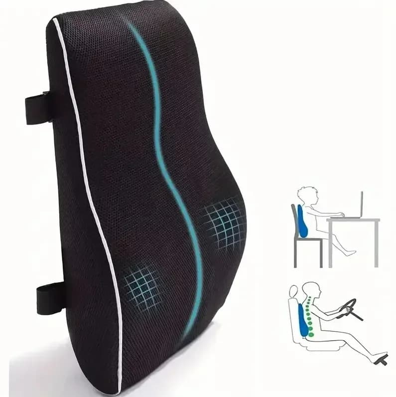 Cuscino per sedile auto in memory foam da 1 pezzo per sedie da ufficio e da gaming - Supporta la zona lombare e la vita - Morbido e confortevole