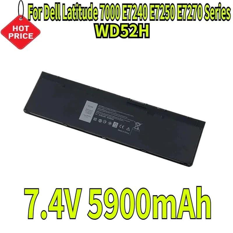 Batteria per laptop WD52H da 7,4 V 5900 mAh per notebook Dell Latitude 7000 E7240 E7250 E7270 VFV59 HJ8KP F3G33 GD076 J31N7 0KKHY1