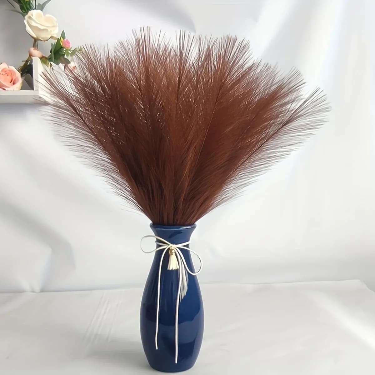 3pcs Fluffy Pampas Grass Boho Decor Flower Fake Plant Reed simulato Wedding Party Home Decor fiore artificiale