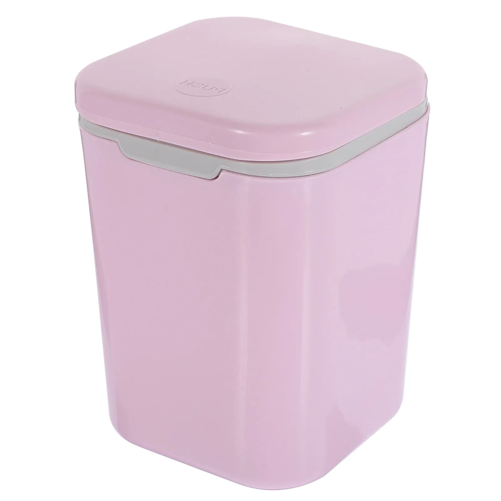 Mini Desktop Trash Can Small Garbage Container with Lid Compact Waste Basket for Office Table Kitchen Bedroom Lovely Trash Can