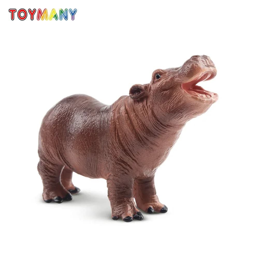 Toymany Simulazione Ippopotamo Vitello Fauna selvatica Modello animale Giocattolo Mini Figure Bambole Action Figurine Giocattoli Regalo per bambini