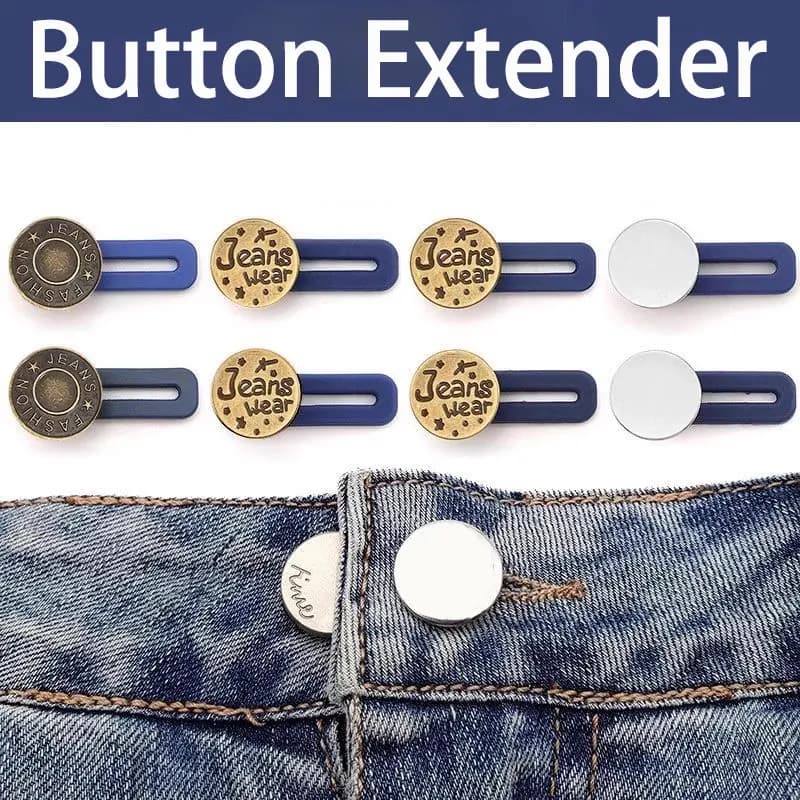 Estensore per bottoni in metallo per pantaloni Jeans espansore per cintura retrattile regolabile per cucire libero 5 pezzi