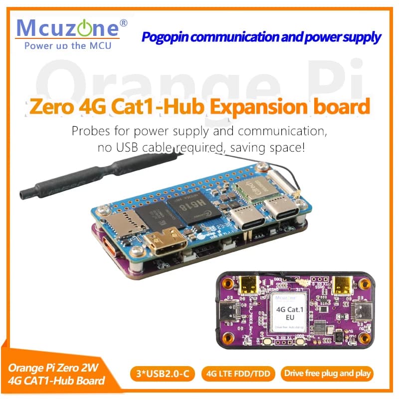 CAT1-HUB, scheda di espansione Orange Pi Zero 2W 4G Cat1-Hub, sonde per alimentazione e comunicazione, nessun cavo USB richiesto
