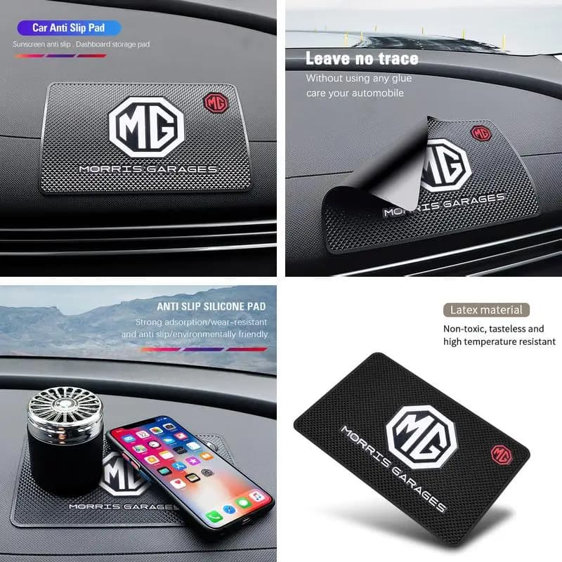 Durable Rubber Car Dash Anti‑Slip Mat Phone Holder Pad For MG4 MG5 MG7 MG ZS MG HS MG3 MG ONE MG Cyberster Car Interior Anti‑Sli