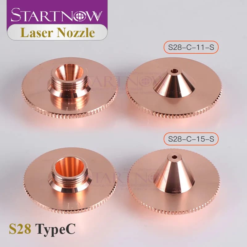Startnow Bulge Ugello Laser Dia.28mm Calibro M11 0,8mm-5,0mm Strato Singolo per Testa della Macchina da Taglio Laser HANS Raytools