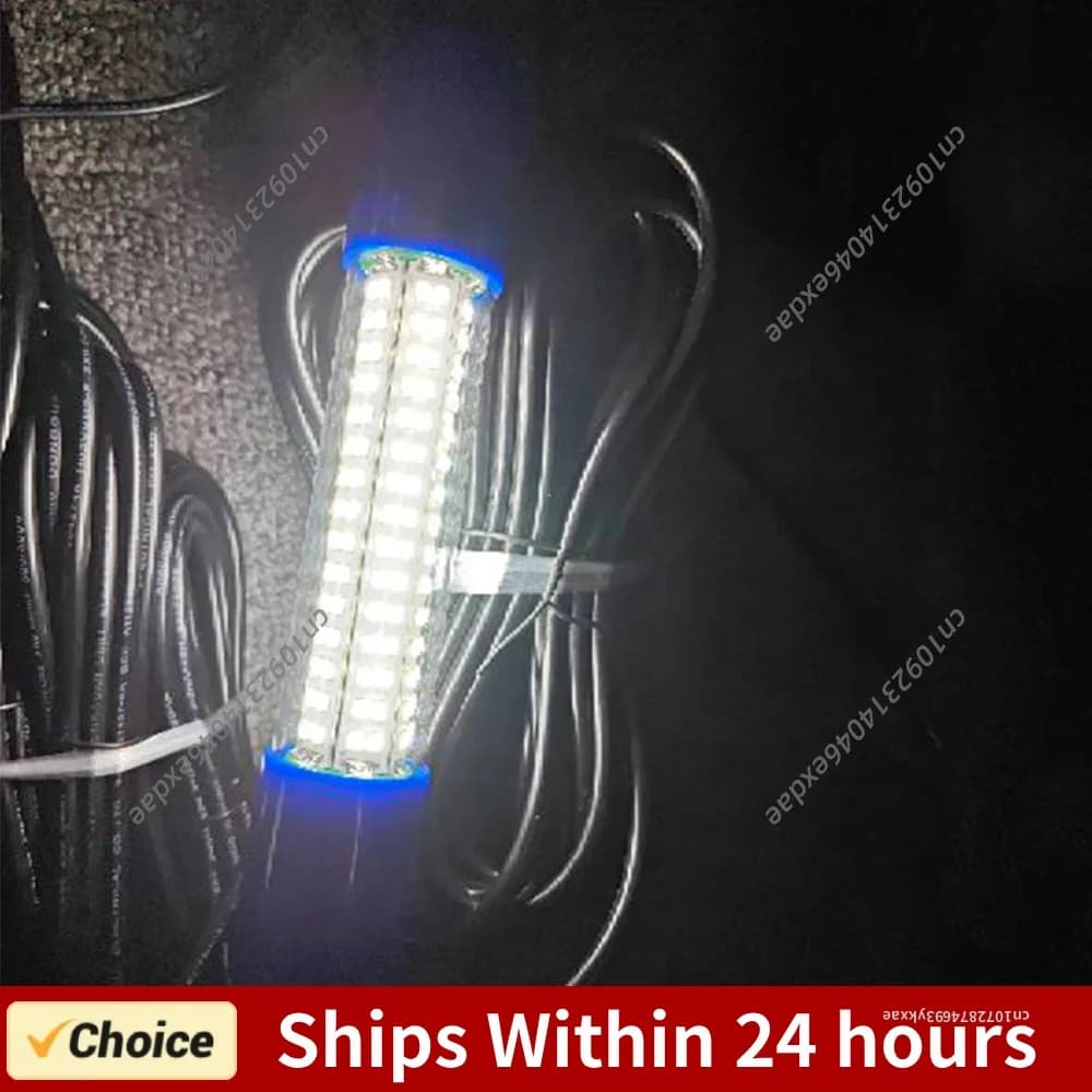 Underwater Fishing Light 50W Submersible Fishing Light 12-24V Fish Lure Bait Finder Lamp Waterproof for Night Fishing
