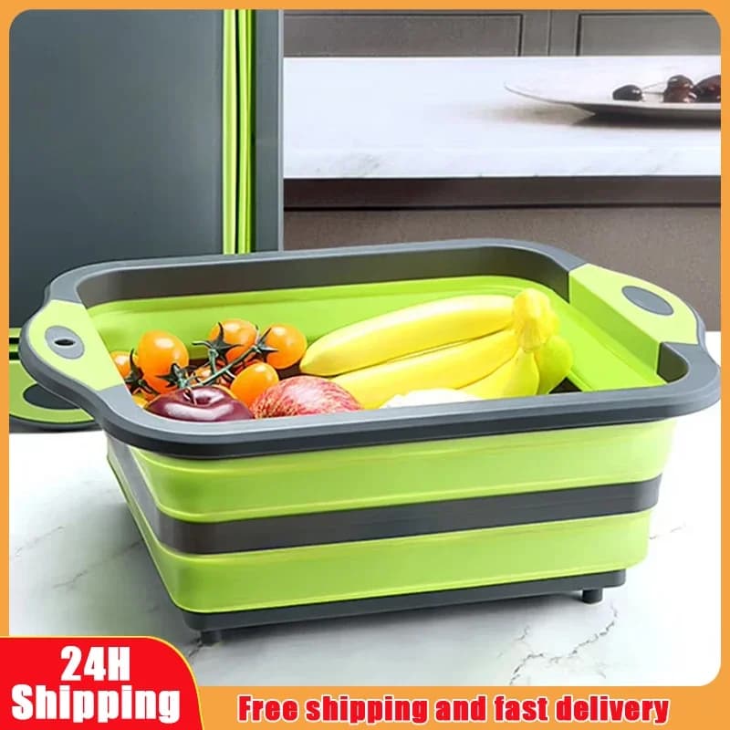 Foldable home kitchen washing handheld sink bucket for feet cutting foldable plastic basin outdoor camping tools for travel