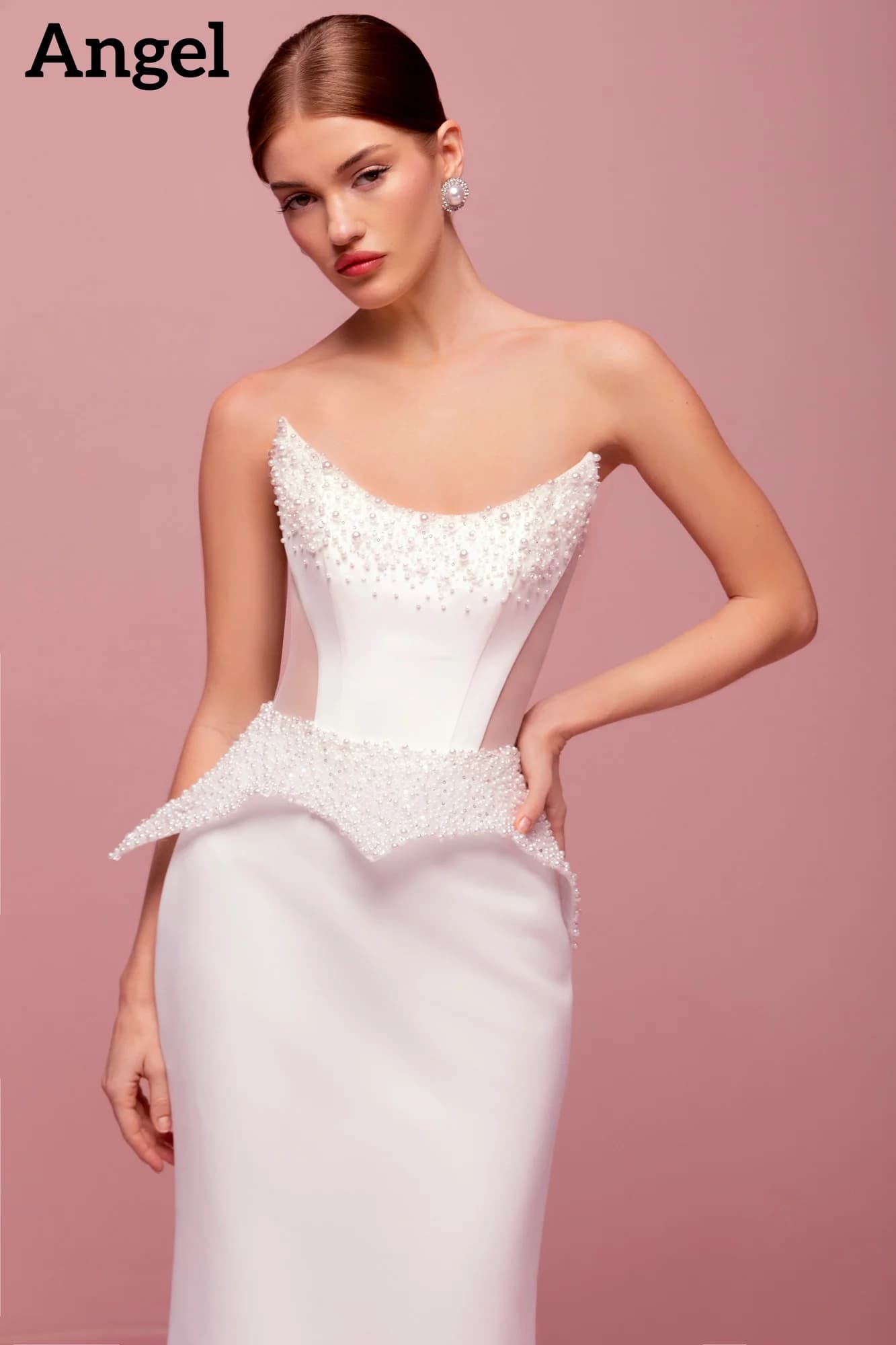 ANGELExquisite Beads Wedding Dresses 2026 Strapless Long Sexy Bride Dress Pearls Mermaid Bridal Gowns Vestidos De Novia Custom