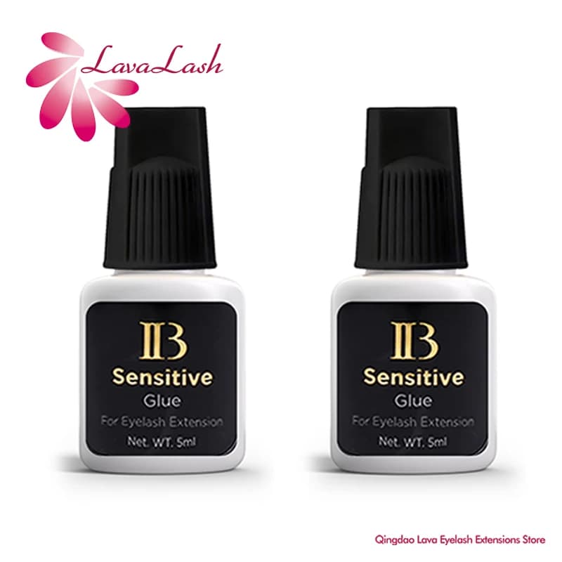 2 bottiglie di colla sensibile IB per estensioni delle ciglia 5ml professionale IBeauty tappo nero colla per ciglia finte strumenti per il trucco all'ingrosso