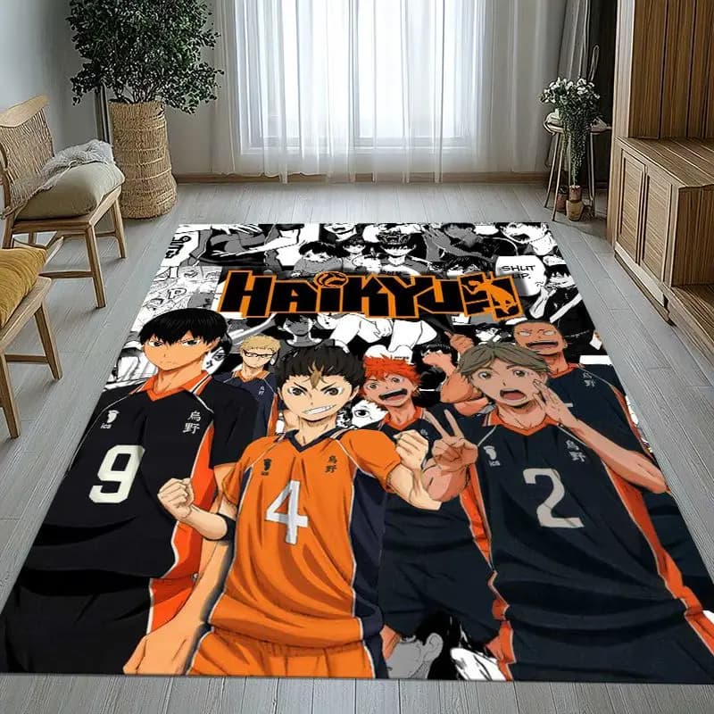 Cartoon Haikyuu Hinata Shoyo Volleyball Anime Living Room Non-Slip Area Rug Soft Carpet for Bedroom Kids Sofa,Home Decor Doormat