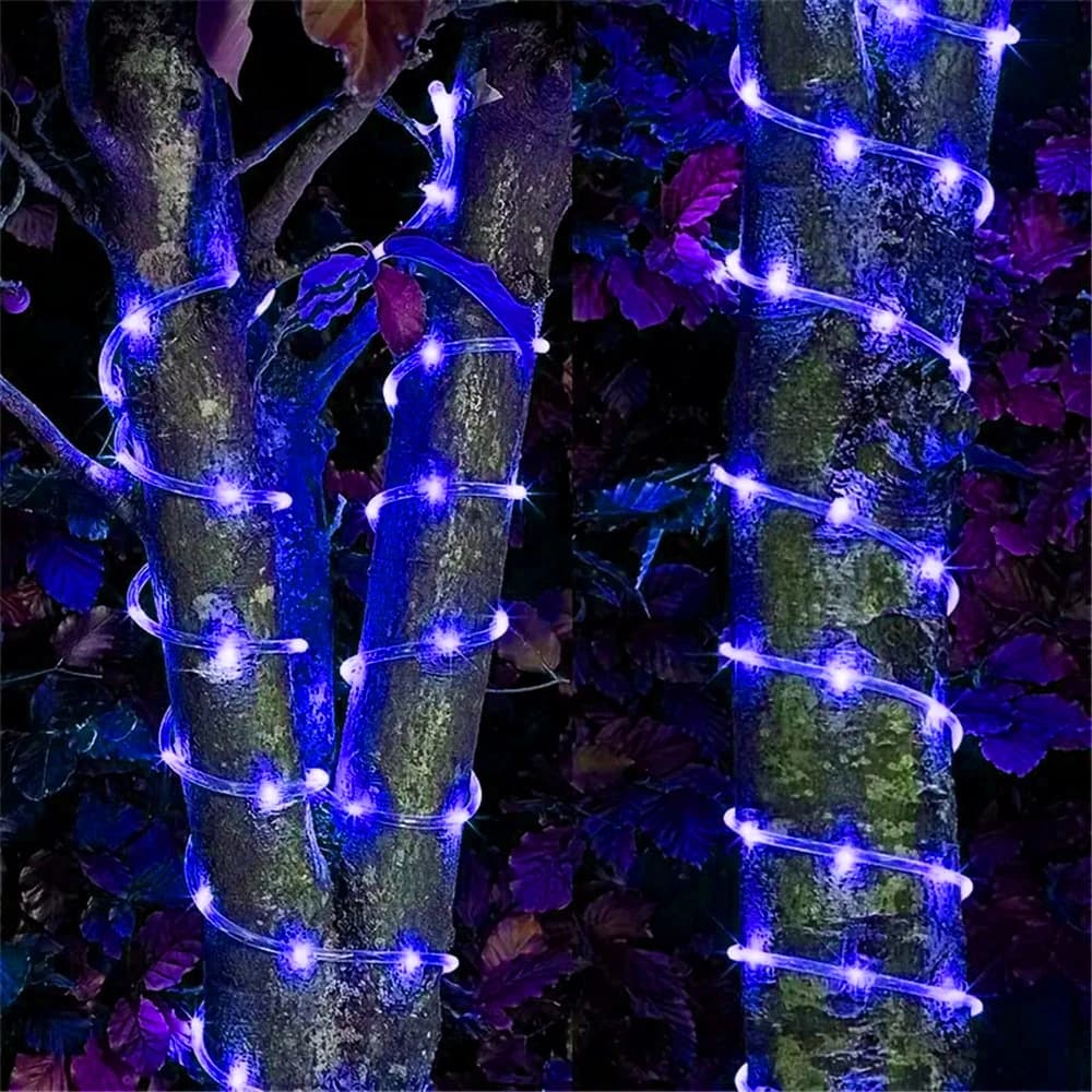 Corda solare per esterni Luce a led Impermeabile Decorazione natalizia da giardino 32m/22m/12m/7m Tubo di Natale String Light Fairy Strip